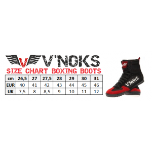 Boxing Shoe Size Chart