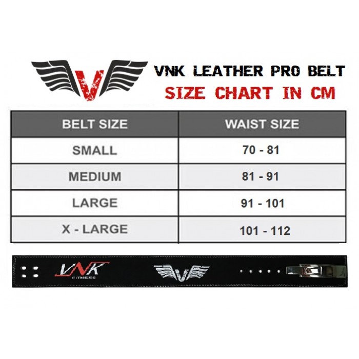 Weight Lifting Belt Size Chart